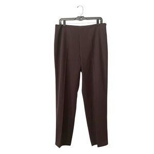 Talbots Heritage Slim Pants Womens Size 12 Petite Brown Side Zip Dress Pants Zip